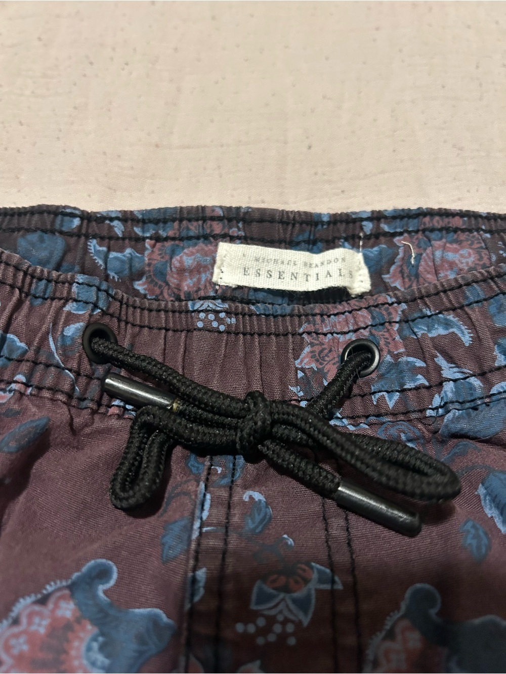 Michael Brandon Brown Floral Swim Shorts with Teal Accents - Picture 5 of 10
